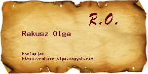 Rakusz Olga névjegykártya
